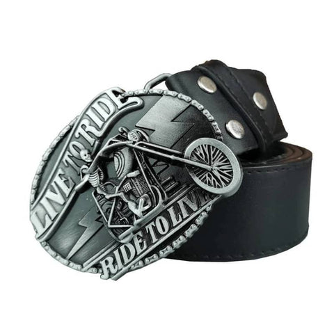 Ceinture biker - Live to ride, Ride to live Noir