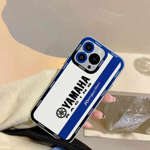 Coque iPhone Moto<br> Transparente Yamaha Racing