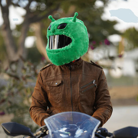 crazy motorcycle helmet cover Motorcycle Helmet Cover Alien Extraterrestrial