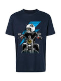T-Shirt Moto Chat Motard Bleu Marine
