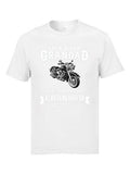 T-Shirt Moto  Grand-Père Motard Blanc