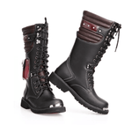 Botte moto noir et rouge