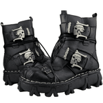 Bottes moto vintage tête de mort