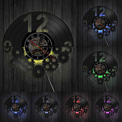 Horloge Murale Moto<br> Demi-Vinyle (LED) Default Title