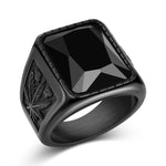 Bague Biker Pierre Envoutante (Acier)