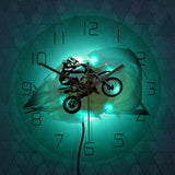 Horloge Murale Moto Cross (LED 7 couleurs) Default Title