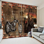 Rideau Moto Ambiance Ranch 200x270cm x2 Crochets