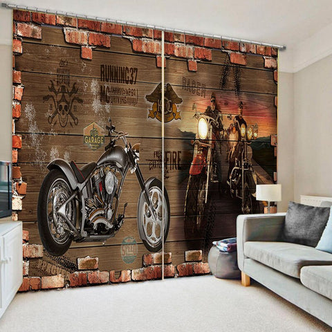 Rideau Moto<br> Ambiance Ranch 200x270cm x2 Crochets