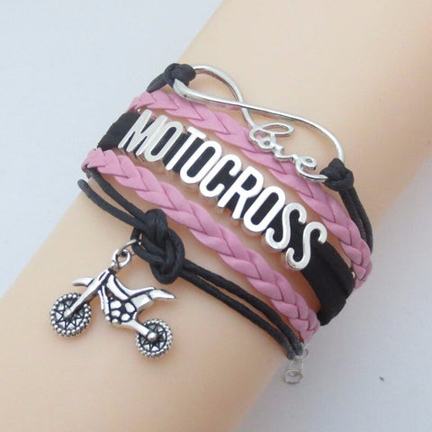 Bracelet Motocross Rose (Cuir) Default Title