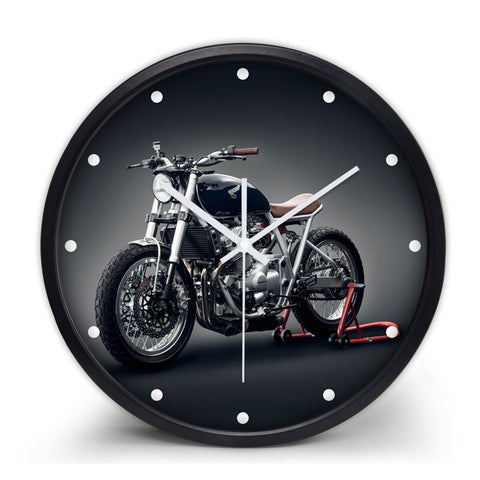 Horloge Murale Moto<br> Vintage Noir