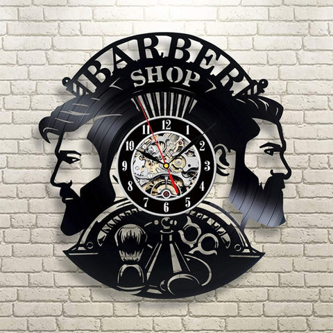 Horloge Murale Moto<br> Barber Shop (LED) - Antre du Motard