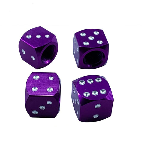 Bouchon de Valve Moto<br> Dé Violet (Pack de 4) - Antre du Motard