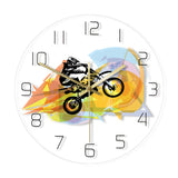 Horloge Murale Moto Cross Roue Arrière