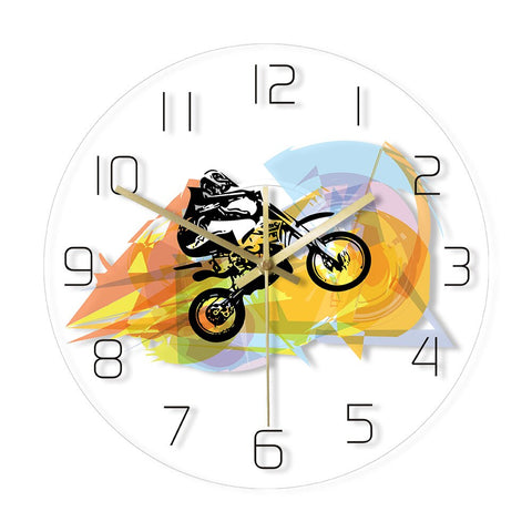 Horloge Murale Moto Cross<br> Roue Arrière - Antre du Motard