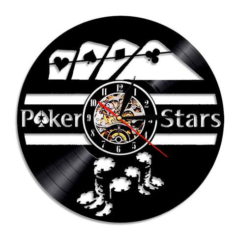 Horloge Murale Moto<br> 4 Symboles du Poker - Antre du Motard