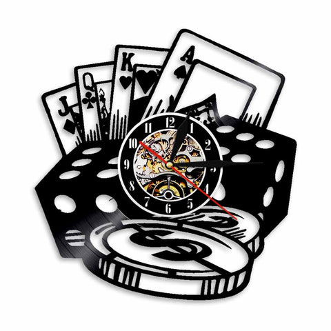 Horloge Murale Moto<br> Dés Cubiques Poker - Antre du Motard