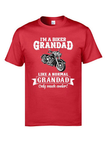 T-Shirt Moto Grand-Père Motard en Rouge - Antre du Motard