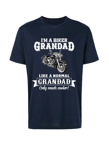T-Shirt Moto<br> Grand-Père Motard en Bleu Navy - Antre du Motard
