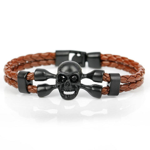 Bracelet Motard Vintage<br> Tête de Mort Default Title