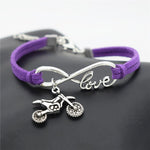 Bracelet Motocross Violet Love (Simili Cuir) Default Title