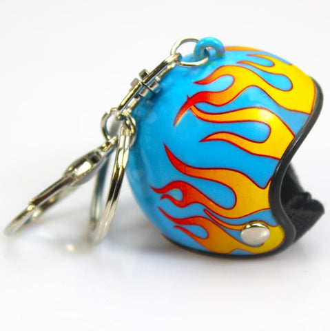 Porte-Clef Moto Casque avec Peinture Flammes Default Title