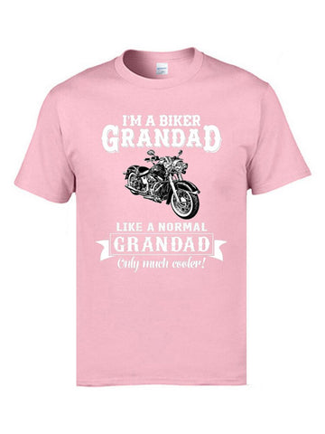T-Shirt Moto<br> Grand-Père Motard en Rose - Antre du Motard