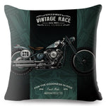 Housse de Coussin Décoratif Moto Vintage Race - Antre du Motard