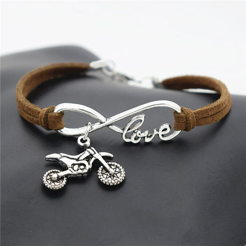 Bracelet Motocross Brun<br> Love (Simili Cuir) Default Title