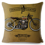 Housse de Coussin Décoratif Moto Custom Rétro Default Title