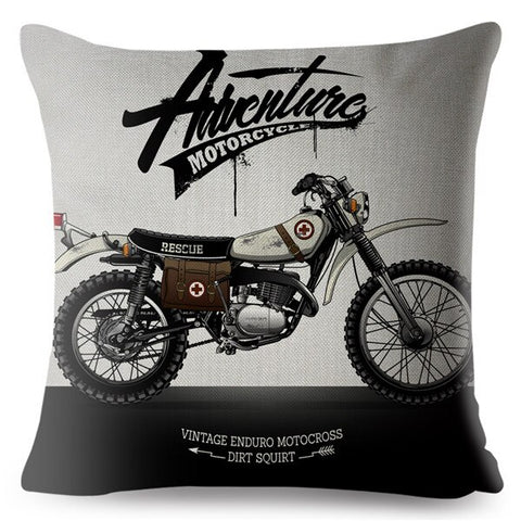 Housse de Coussin Décoratif<br> Moto Cross Vintage Default Title