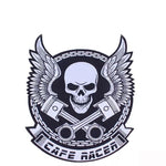 Patch Biker Crâne Cafe Racer Ailé - Antre du Motard