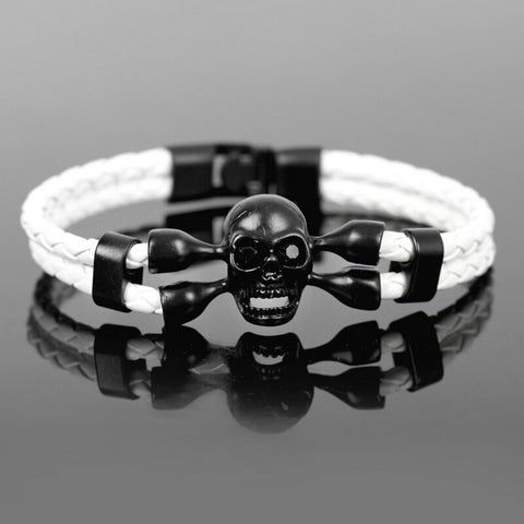 Bracelet Motard Blanc<br> Tête de Mort Default Title