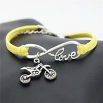 Bracelet Motocross Jaune Love (Simili Cuir) Default Title