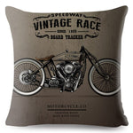 Housse de Coussin Décoratif Moto Vintage - Antre du Motard