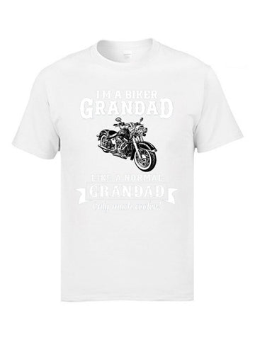 T-Shirt Moto Grand-Père Motard en Blanc - Antre du Motard