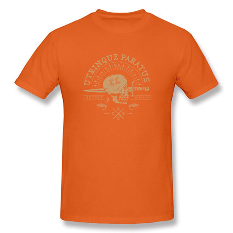 T-Shirt Biker<br> Epée et Crâne en Orange - Antre du Motard