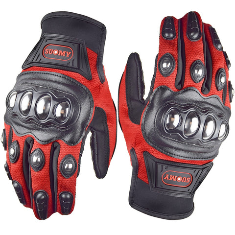 Gant Moto<br> Anti-Chute Tactile Rouge - Antre du Motard