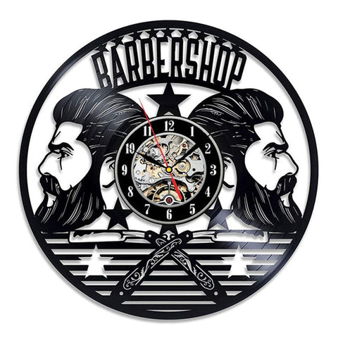 Horloge Murale Moto BarberShop (LED) - Antre du Motard