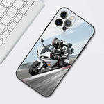 Coque Moto iPhone Motard penche sur Piste