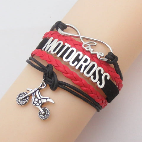 Bracelet Motocross Rouge (Cuir) Default Title