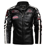 Veste Biker Racing Vintage Noir (Simili Cuir) - Antre du Motard