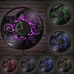 Horloge Murale Moto Drapeaux Damier (LED) Default Title