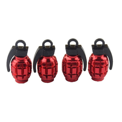 Bouchon de Valve Moto<br> Grenade Rouge (Pack de 4) Default Title