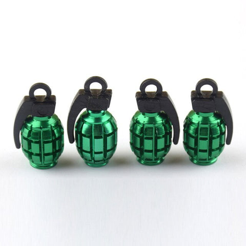 Bouchon de Valve Moto<br> Grenade Vert<br> (Pack de 4) Default Title