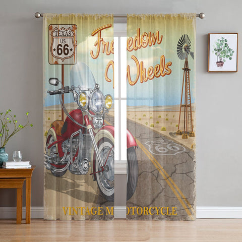 Rideau Moto<br> Route 66 Texas 135x274cm x2 Oeillets