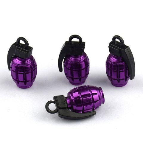 Bouchon de Valve Moto Grenade Violet (Pack de 4) Default Title