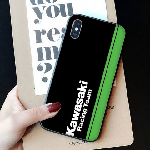 Coque iPhone Moto<br> Kawasaki Bande Verte a2