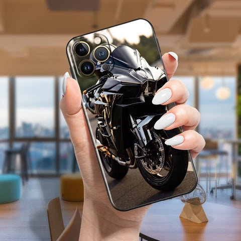 Coque Moto iPhone<br> Kawasaki h2 de face - Antre du Motard