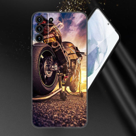 Coque Téléphone Samsung Moto<br> Aube Ensoleillée Samsung S8