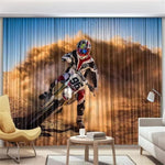 Rideau Moto Cross Nuée de Poussière 220x214cm Crochets